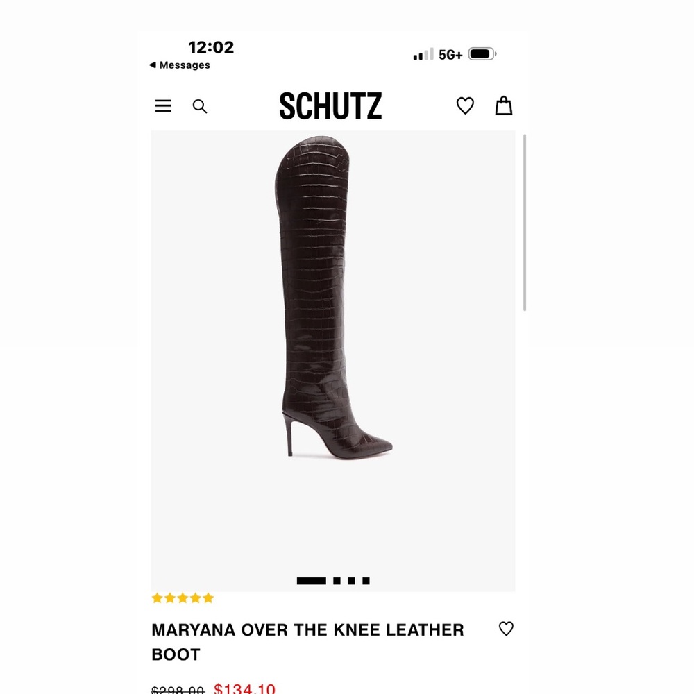 Schutz Maryana Over the Knee Leather Boot - Black